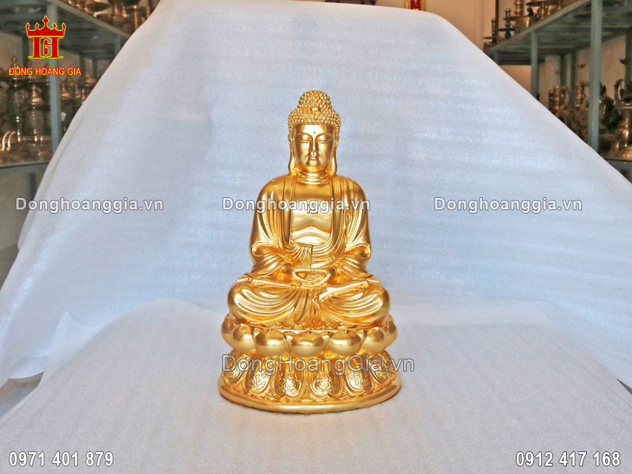 Tượng Phật A Di Đà bằng đồng dát vàng 24K hàng cao cấp